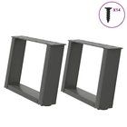 vidaXL Sohvapöydän jalat U-muotoiset 2 kpl antrasiitti 40x(30-31) cm teräs