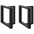 vidaXL Sohvapöydän jalat T-muotoiset 2 kpl musta 50x25x(42-43) cm teräs