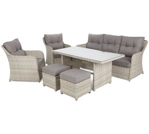 Ulkokalustesetti Bergamo, beige / beige melange