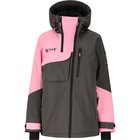 SLOPE Zuko, laskettelutakki, nainen, harmaa/pinkki