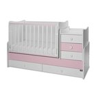 Muunneltava lastensänky Lorelli Maxi Plus New, 62x110 cm, valkoinen/vaaleanpunainen