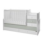Muunneltava lastensänky Lorelli Maxi Plus New, 62x110 cm, valkoinen/vaaleanvihreä