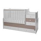 Muunneltava lasten sänky Lorelli Maxi Plus New, 62x110 cm, valkoinen/meripihkanvärinen