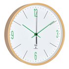 Analogisen designin langaton seinäkello TFA vaahterakehyksellä 60.3524, vihreä