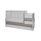 Muunneltava lastensänky Lorelli Maxi Plus New, 62x110 cm, valkoisen/harmaan puun värinen
