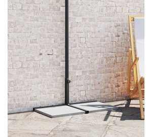 vidaXL Puolikas aurinkovarjon tukirunko Musta Teräs for 32-38 mm Pole