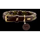 Hunter Koiran panta Solid Education Duo lehmännahka Tummanruskea/oliivinvihreä M 55cm