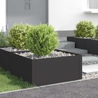 vidaXL Nurmireunus 4 pcs 60 x 60 x 35 cm Teräs Musta