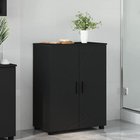 vidaXL Kylpyhuonekaappi Musta 60 x 35 x 80 cm Tekninen puu & Metalli