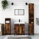 vidaXL Kylpyhuoneen kaappi savutammi 30x30x190 cm tekninen puu, Muut huonekalut