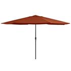 vidaXL Aurinkovarjo metallitolpalla 390 cm terrakotta