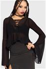Killstar - Gaia Adorned - Long Sleeve Top - Pitkähihainen paita - Naiset - Musta
