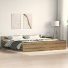 vidaXL Sängyn runko Artisan tammi 203 x 203 x 50 cm Tekninen puu