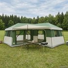 vidaXL Perhe teltta sadeteltalla, vedenpitävä 14 hengelle Vihreä