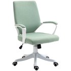 Toimistotuoli Työpöydän tuoli Kotitoimistotuoli keinutoiminnolla korkeussäädettävä selkänoja paksusti pehmustettu ergonominen 360° pyörät polyesteri nailon PP vihreä+valkoinen 62x69x92-100 cm