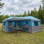 vidaXL Perhe teltta sadeteltalla, vedenpitävä 14 hengelle Sininen