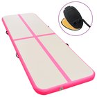 vidaXL Täytettävä voimistelumatto pumpulla 700x100x10 cm PVC pinkki, Matot