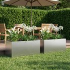 vidaXL Puutarha ruukku 2 kpl Hopea 80 x 40 x 40 cm Galvanoitu teräs