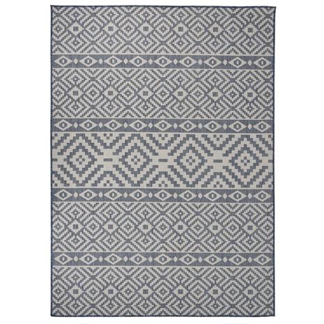 vidaXL Ulkomatto Flatweave 200x280 cm siniset raidat