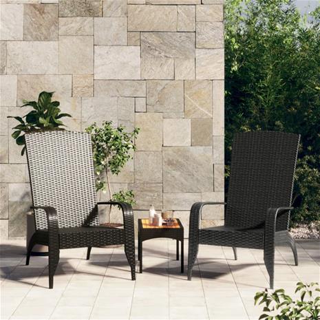 vidaXL Adirondack puutarhatuoli musta polyrottinki