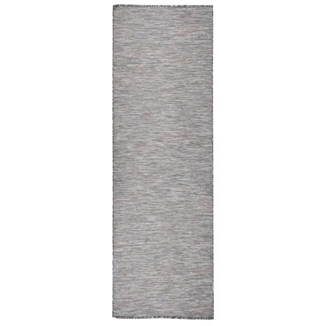 vidaXL Ulkomatto Flatweave 80x250 cm ruskea ja musta