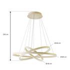Arcchio LED-riippuvalaisin Albiona, beige, 3 rengasta, halkaisija 80 cm