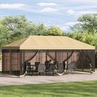 vidaXL Paviljonki sivuseinillä 6 x 3 m Kerma Polyesteri ja teräs