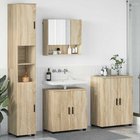 vidaXL Kylpyhuonekalustesetti Seinäkiinnitettävä 4 pcs Sonoman tammi