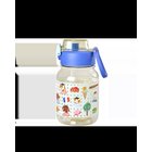 Rice - Plastic Kids Drinking Bottle - Paris Print - Blue - 700 ml