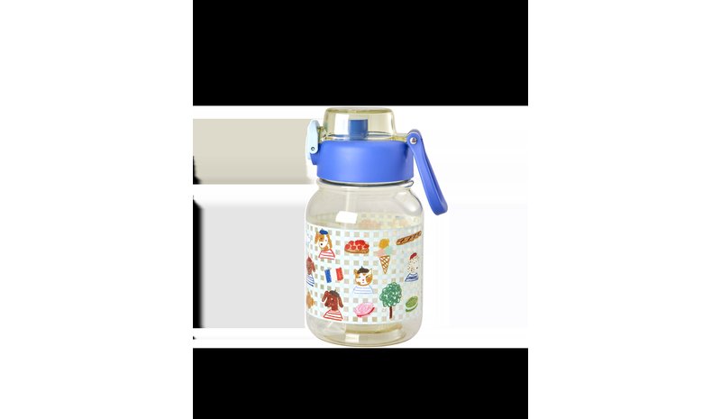 Rice - Plastic Kids Drinking Bottle - Paris Print - Blue - 700 ml – kuva 1/1
