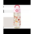 Rice - Plastic Kids Drinking Bottle with ABC Print - Pink - 550 ml (PLBOT-SABCI)