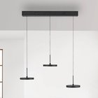 JUST LIGHT. LED-riippuvalaisin Plata, musta, 3-lamppuinen, 3 000 K
