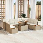 vidaXL Puutarhasohva Setti 10 kpl Beige polyrottinki