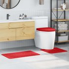 vidaXL Liukumaton kylpyhuoneen matto-setti 3 pcs Punainen PP