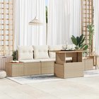vidaXL Puutarhasohva Setti 5 kpl Beige polyrottinki
