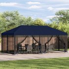 vidaXL Paviljonki sivuseinillä 6 x 3 m Sininen Polyesteri ja teräs