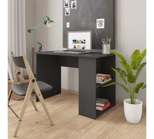 vidaXL Työpöytä harmaa 110x60x73 cm lastulevy