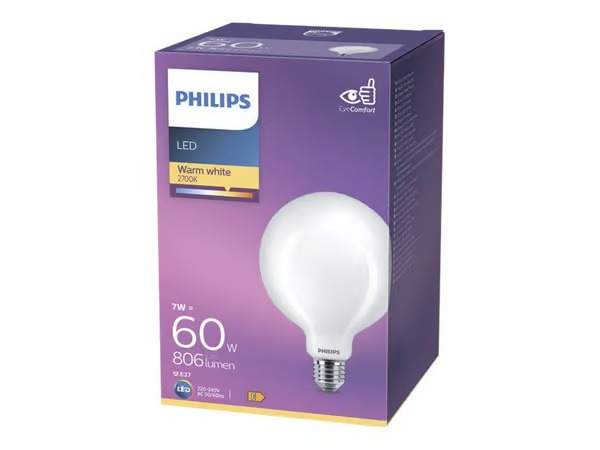 Philips Classic LED-lamppu E27 G120 7W 2 700 K