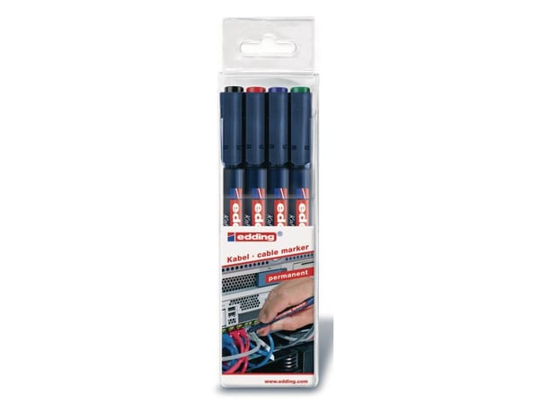 Edding e-8407 cable marker set of 4 assorted