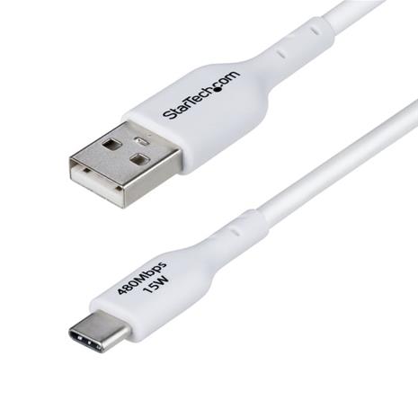 StarTech.com 2m (6.6ft) White USB-A to USB-C Charging Cable/Cord M/M - USB-C cable - USB to 24 pin USB-C - 2 m