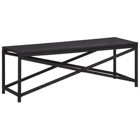 vidaXL Puutarhapenkki 120 cm polyrottinki musta