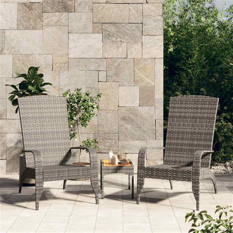 vidaXL Adirondack puutarhatuoli harmaa polyrottinki – kuva 6/6