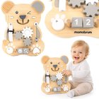 Montessori aktiviteettitaulu Mamabrum Karhu 10-in-1 – puinen sensorinen busy board lapsille