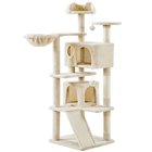 Monikerroksinen kissan raapimapuu taloilla – beige 146 cm