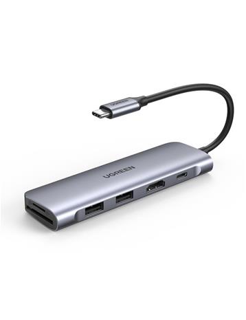 Ugreen 6-in-1 USB C PD USB 3.2 Gen 1 (3.1 Gen 1) Type-C Silver – kuva 3/3