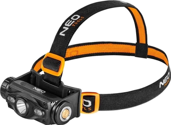 Neo Tools 1000lm pun/sin CREE LED + LED ladattava otsalamppu