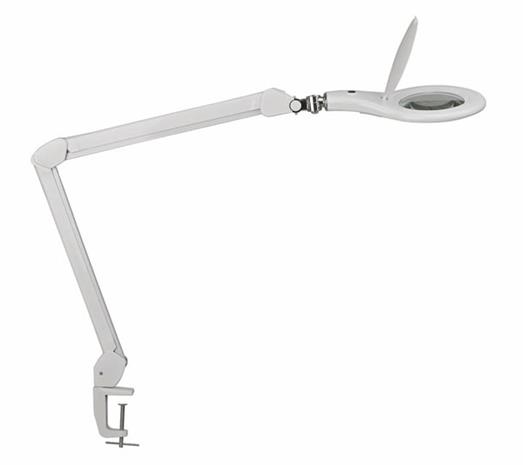MAULmakro-LED-klipsilamppu suurennuslasilla, valk.