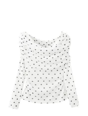 Mango Polka Dot Strapless Top - White - XL