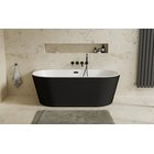 Kylpyamme Besco Vica New B&W Matt 150, jossa Klik-klak Graphite ja slim-ylivuoto