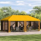 vidaXL Puutarhamaja sivuseinillä 6 x 3 m Keltainen Polyesteri ja teräs